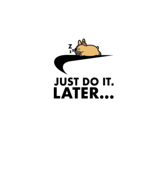 Just do it French Bulldog minta fehér pólón