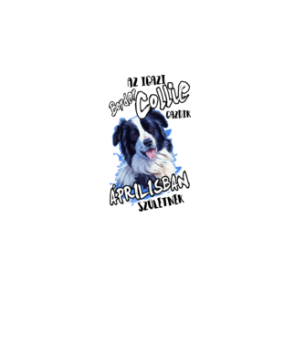 Border Collie Április minta fehér pólón