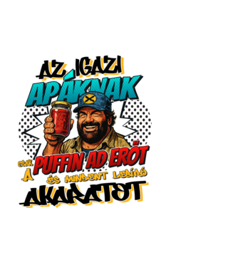 Bud Spencer - Az Apáknak csak a Puffin ad erőt minta fehér pólón