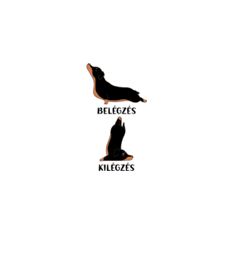 Tacskó yoga - fekete betűvel minta fehér pólón