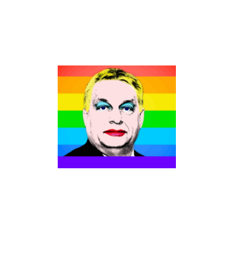Orbán Viktor Pride minta fekete pólón