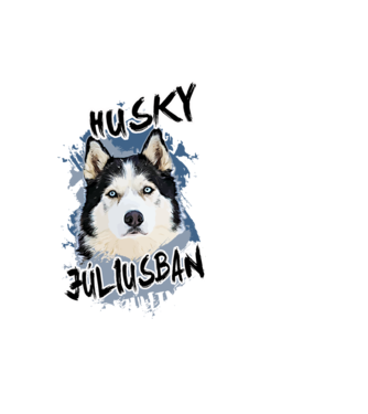 Az igazi HUSKY gazdik JÚLIUSban születnek  minta fekete pólón