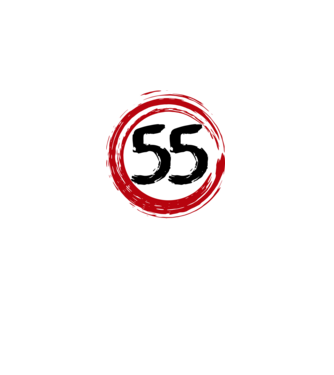 Szülinapi 55-ös tábla minta fehér pólón
