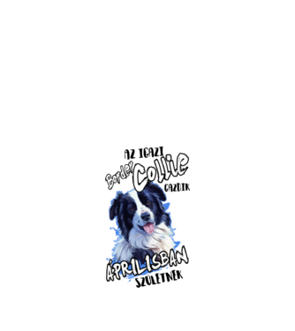 Border Collie Április minta fehér pólón