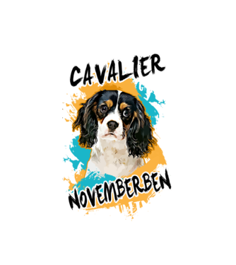 Az igazi CAVALIER gazdik NOVEMBERben születnek minta fehér pólón