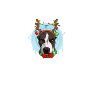 Karácsonyi Pitbull minta fehér pólón