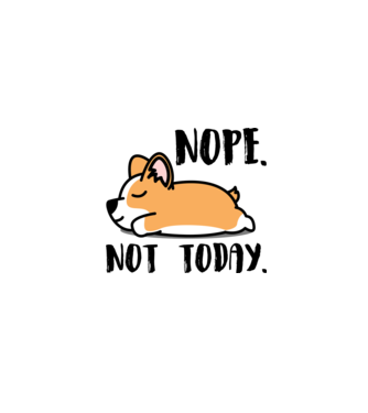 Corgi nope not today minta fehér pólón