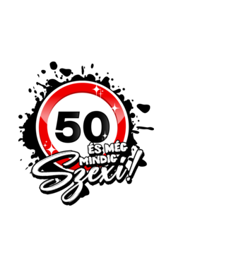 50 és még mindig szexi!  minta világoskék pólón