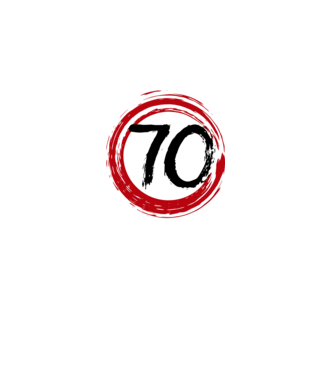 Szülinapi 70-es tábla minta fekete pólón