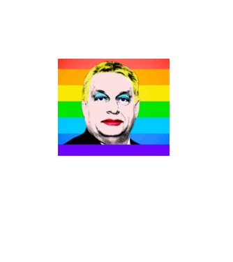 Orbán Viktor Pride minta fekete pólón