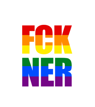 FCK NER - szivárvány minta fehér pólón