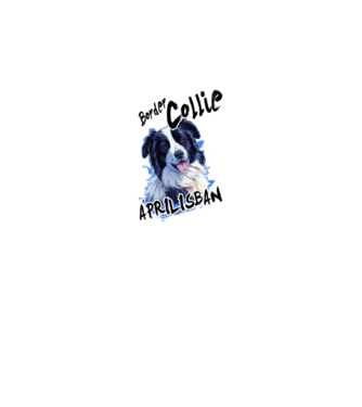 Border Collie Április minta fekete pólón