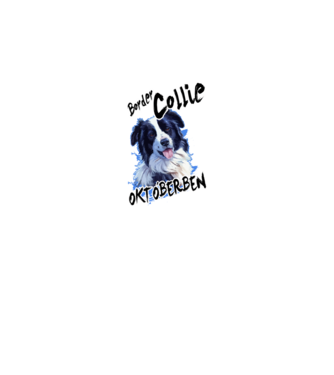 Border Collie Október minta fekete pólón