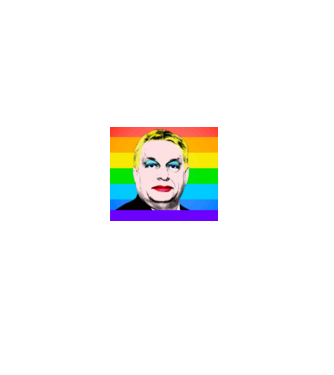 Orbán Viktor Pride minta farmerkék pólón