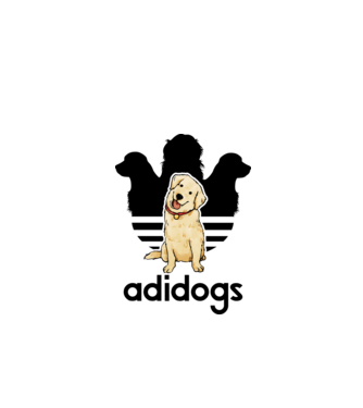 Adidogs Golden retriever - fekete minta fehér pólón