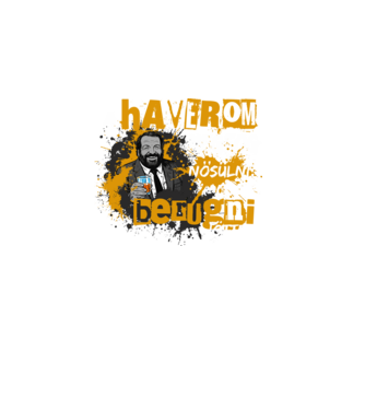 Bud Spencer - Rabló Pandúr - A haverom meg fog nősülni, csak berúgni jöttem - feketére minta fekete pólón