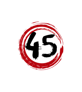 Szülinapi 45-ös tábla minta fehér pólón