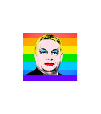Orbán Viktor Pride minta fekete pólón