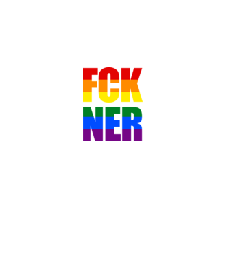 FCK NER - szivárvány minta fekete pólón