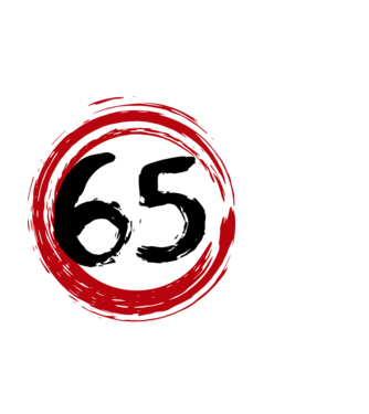 Szülinapi 65-ös tábla minta fehér pólón