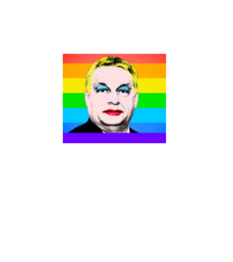 Orbán Viktor Pride minta türkiz pólón