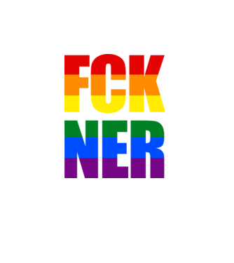 FCK NER - szivárvány minta türkiz pólón