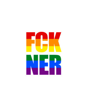 FCK NER - szivárvány minta fekete pólón