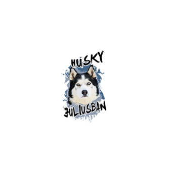 Az igazi HUSKY gazdik JÚLIUSban születnek  minta fekete pólón