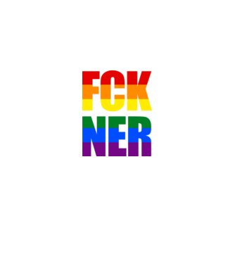 FCK NER - szivárvány minta fekete pólón
