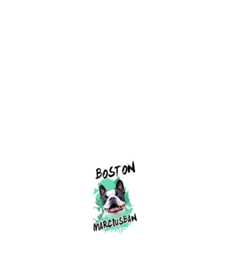 Boston terrier Március minta sötétkék pólón