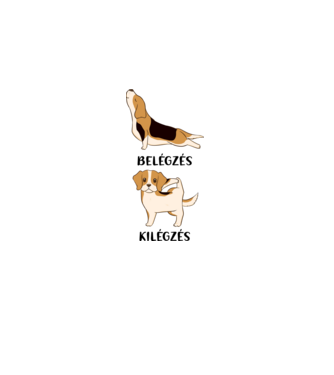 Beagle yoga - fekete betűvel minta fehér pólón