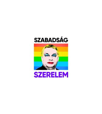 Szabadság - Szerelem Orbán Pride minta homokszín pólón