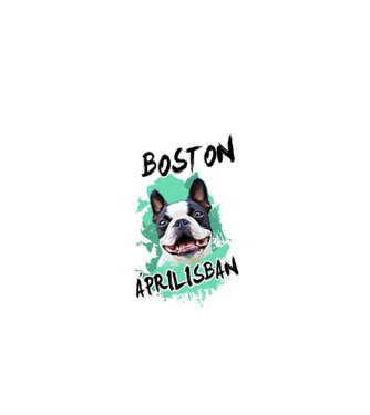 Boston terrier Április minta fekete pólón