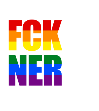 FCK NER - szivárvány minta fekete pólón