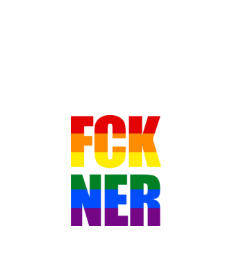 FCK NER - szivárvány minta fekete pólón