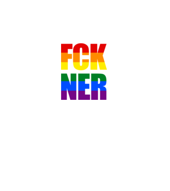 FCK NER - szivárvány minta fekete pólón