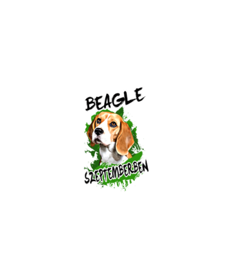 Beagle Szeptember minta fekete pólón