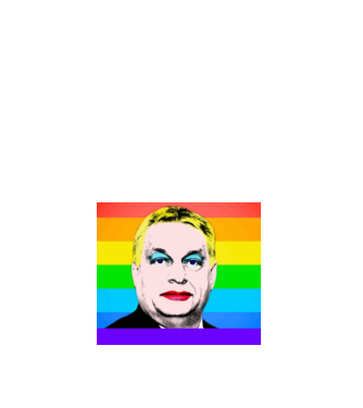 Orbán Viktor Pride minta fehér pólón