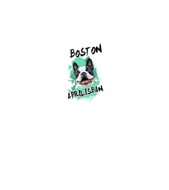 Boston terrier Április minta fekete pólón