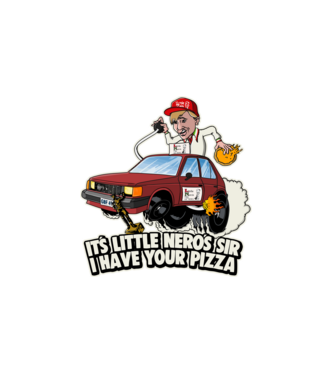 Little Nero's Pizza futár - Reszkesserek, betörők! minta fehér pólón