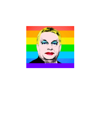 Orbán Viktor Pride minta fekete pólón