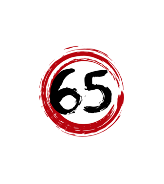 Szülinapi 65-ös tábla minta fehér pólón