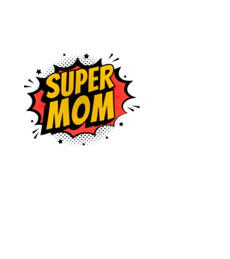 Super Mom Comic minta fehér pólón