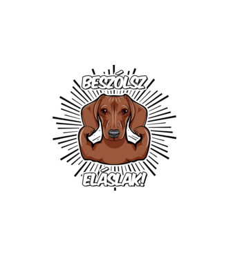 Beszólsz eláslak! - Barna tacskó minta fehér pólón