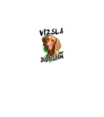 Vizsla július minta fekete pólón