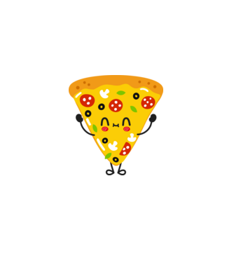Pizza szelet - páros 2 minta fehér pólón