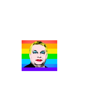 Orbán Viktor Pride minta fekete pólón
