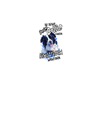 Border Collie Augusztus minta fehér pólón