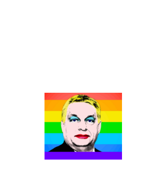 Orbán Viktor Pride minta fekete pólón