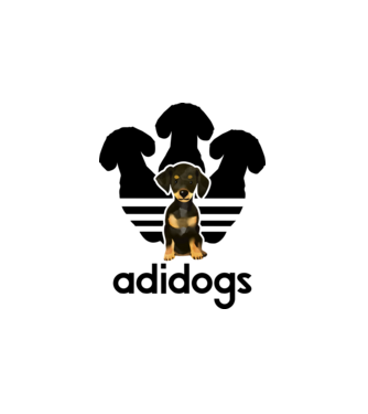 Adidogs Tacskó - fekete minta fehér pólón